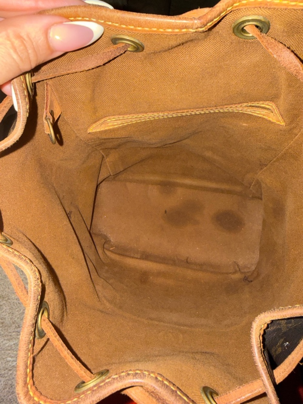 Louis Vuitton Dark Brown Monogram Canvas Backpack with Tan Trim - Picture 6 of 6